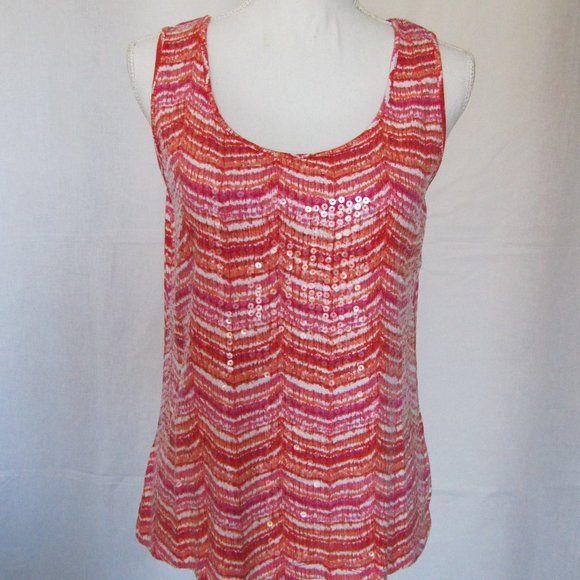 NWT Ruby Rd Women’s Sequined Sleeveless Bright Summer Tank top size S - Picture 1 of 9
